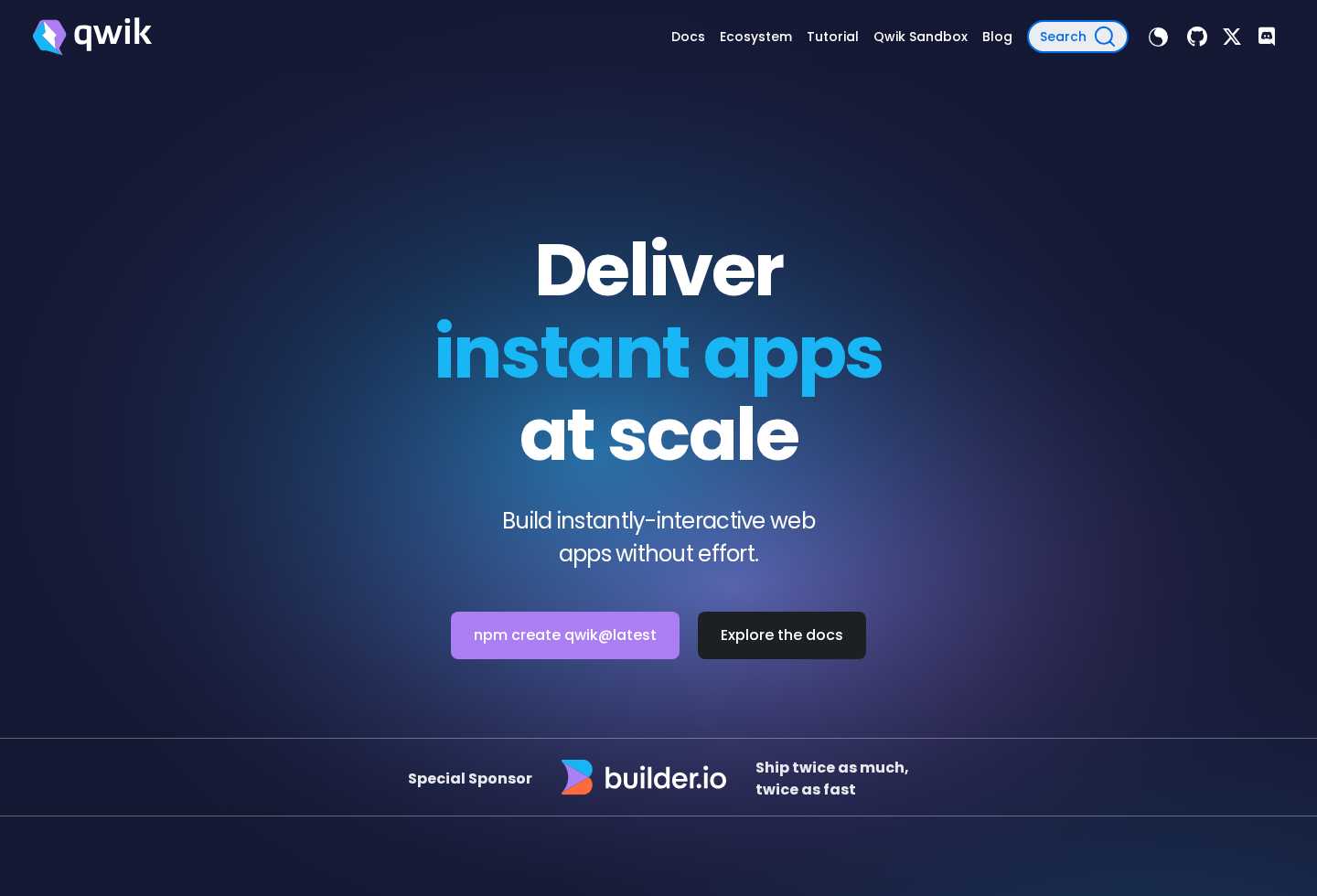 Framework reimagined for the edge! ๐ Qwik Documentation